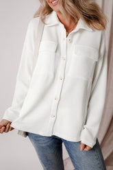 Women’s Solid Corduroy Waffle Button-Up Jacket | Zarnesh